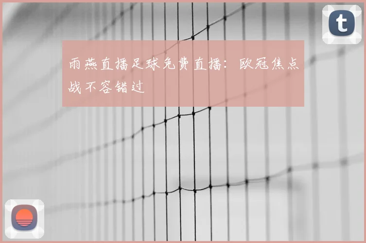 雨燕直播足球免费直播：欧冠焦点战不容错过